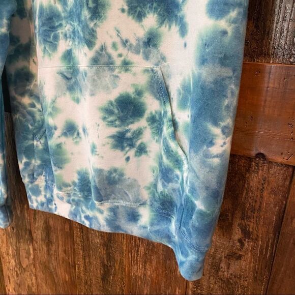Artist Union Unisex Sz S Turquoise Tie-Dye Drawstring Hoodie Sweatshirt - Picture 5 of 7